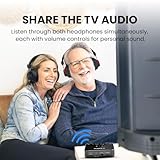 Avantree HT41899 Plus - Dual Qualcomm-Powered Bluetooth 5.3 Headphones & Transmitter for Wireless TV Watching with aptX Adaptive, Individual Volume Controls, Optical Support, and Long 50hr Playtime