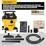 DEWALT 5 Gallon STEALTHSONIC Shop Vacuum Wet and Dry, Powerful Suction & Portable Shop Vac with Attachments, Ultra Quiet Wet Dry Vac for Home, Garage, Car, Workshop, Jobsite, DXV05P-QT, 4 Peak HP