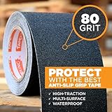 Tape King Anti-Slip Tape, 4"x30' Roll - Indoor/Outdoor Safety Traction for Stairs, Steps, Ramps, Treads