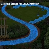 1100pc Large Glow Pebbles Glowing Rocks for Garden Decoration Luminous Stones Glowing Stones for Driveway Landscape Walkway,Blue