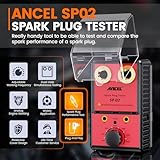 ANCEL SP02 Spark Plug Tester Automotive Engine Ignition Coil Tester Dual Holes 0 to 6000RPM Adjustable Working Frequency Car Spark Plug Gap Tool