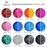 Rolio Premium Mica Powder Pearlescent Color Pigment - Art Set for Epoxy Resin - for Soap Making, Nail Polish, Lip Gloss, Eye Shadow, Slime & Candle Jars - 10g, 24 Jars - (Original Set)