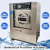 HayWHNKN Industrial Automatic Laundry Washer Spinner Dryer Machine 44lbs Commercial Washing Spinning Drying Combo 3in1 Compact Laundry Washer Spinner Dryer 220V 2.2KW 3PH