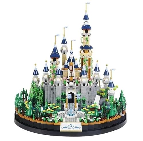 DOLBLOCK Magic Princess Blue Castle Micro Building Blocks Set for Girls and Women Architecture and Collection Model Creative Display Gift for Adults and Kids Ages 14+ 3600 PCS