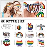 22 Pcs Rainbow Pride Embroidered Iron on Patch Heart Flag Smile Rainbow Patch Assorted Sewing Applique Patches for DIY Craft Clothing Backpacks Badge Accessories, 11 Styles, Rainbow Color