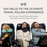 trtl Travel and Airplane Pillow - Real Sleeping Experience on Long Flights - Neck and Shoulder Support - Super-Soft, Lightweight, Easy-to-Carry, and Machine-Washable Flight Pillow - Black