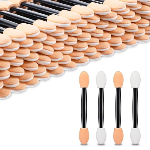 600 Pcs Eyeshadow Applicators Disposable Eye Makeup Brushes Eyeshadow Double Sided Sponge Brushes for Women Lady Girls