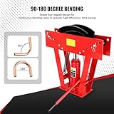 1/2" Hydraulic Pipe Bender 8 Dies (1/2",3/4",1",1-1/4",1-1/2",2",2.5", 3") 16 Ton Manual Copper Tubing Bender Tool Adjustable Rollers 90°-180° Steel Iron Metal Ratcheting