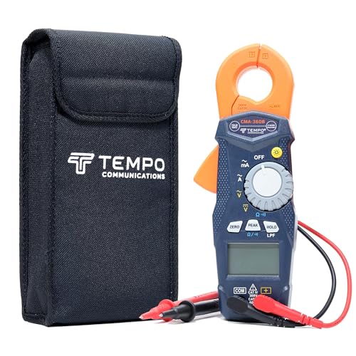 TEMPO CMA-360B True RMS Pro Milliamp Clamp Meter AC/DC Current - Measure Voltage, Resistance, Current - 2-Wire Irrigation, Electrician Amp Meter Clamp AC/DC (Professional Grade)
