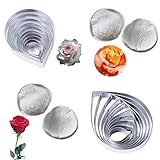 10 Pcs Austin Rose Cutter Set and 2 Pcs Rose Petals Shape Silicone Fondant Mold Veining Petal Sugar Flower Making Tool Cake Decorating Gumpaste Flowers Decor Kit