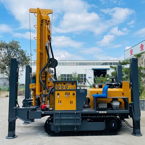 500M Hydraulic Deep Water Well Drilling Machine Pneumatic Well Driller Borehole Water Well Equipment Portable Rock Layer Water Well Drilling Rig with Air Compressor