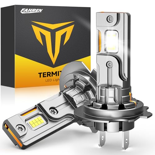 Termitor H7 LED Bulbs, 30000LM 800% Brightness, 6500K White Super Bright, 1:1 Halogen Size, 6500 Cool White H7 Fog Lights, No Adapter Required Easy Install, Non-Polarity, Pack of 2