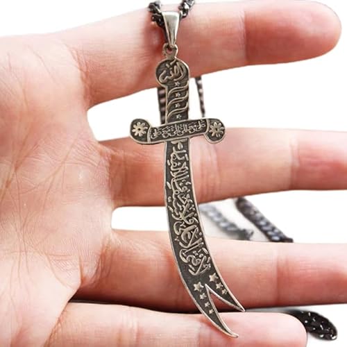 925 Sterling Silver Zulfiqar Sword Pendant - Islamic Jewelry for Men and Women