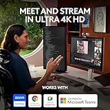 Logitech MX Brio Ultra HD 4K Collaboration and Streaming Webcam, 1080p at 60 FPS, Dual Noise Reducing Mics, Show Mode, USB-C, Webcam Cover, Works with Microsoft Teams, Zoom, Google Meet - Graphite