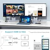 Surface pro Docking Station, Microsoft Surface Triple Display (2 HDMI 4K+VGA) Dock, Surface pro Accessories for Surface Pro 9/8/X/7/6/5/4/3, Surface Book 3/2/1,Surface Laptop go/5/4/3/2