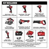 Milwaukee M18 FUEL 18V Lithium-Ion Brushless Cordless Combo Kit with Two 5.0 Ah Batteries, 1 Charger, 2 Tool Bags (7-Tool)