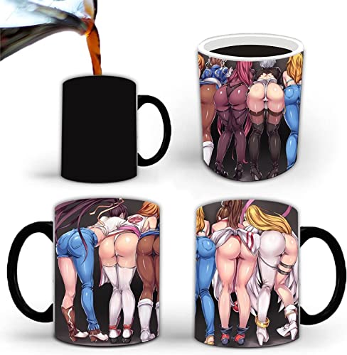 Aigori Funny Coffee Mug, White Elephant Gifts for Adults, Anime Beauty Coffee Cup, Color Changing Mug (11oz), Gag Gifts, Novlty Gifts for Halloween Christmas Birthday Men Women Friends (1pc)