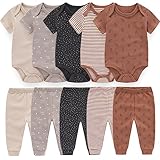 Baby Layette Set Baby Boys' 10-Piece Bodysuits Pants Set Toddler Girl Boy Unisex Baby Gift Sets…
