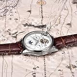 LIGE Men Watches Fashion Waterproof Automatic Mechanical Watch Men White Luxury Business Brown Leather Wristwatch