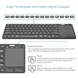 Arteck Universal Backlit 7-Colors Bluetooth Touch TV Keyboard with Easy Media Control and Build-in Touchpad for TV-Connected Computer, Smart TV, Desktop, Laptop, iPad, Surface, Tablet, HTPC