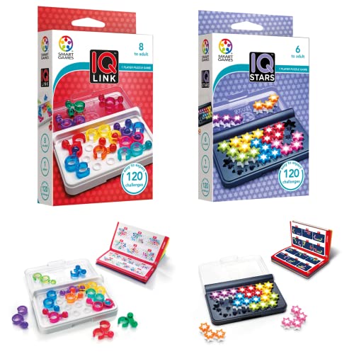 SmartGames IQ Bundles Link Series: IQ Link & IQ Stars 240 Challenges for Ages 6-Adult