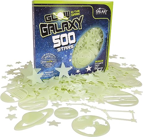 Glow in The Dark Stars for Ceiling, 500-Count, Largest Ceiling Glow Stars Assortment Includes Jumbo Sun, All 9 Planets, Bonus Moon and Entire Big Dipper Constellation Plus More! Stocking Stuffers