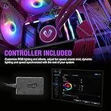 Vetroo V240 Pink Liquid CPU Cooler 240mm Addressable RGB Pump & PWM Fans 250W TDP AIO Water Cooling w/Controller Hub for Intel LGA 1851/1700/1200/115X AMD AM5/AM4 for Gaming Console