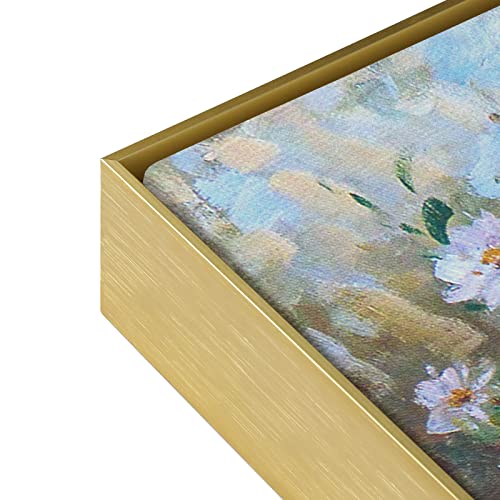 FOLKOR DIY Metal Floating Frame for 36x48 Canvas Paintings, 5/6" Floater Frame for Stretched Wood Canvas Portrait Landscape Living Room Bedroom Office Wall Art Decor (Gold)