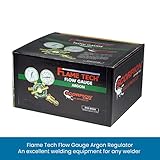 Flame Tech Flow Gauge Argon Regulator, Easy to Read 2” Dual-Scale Gauges, Ideal Welding Tool, Sturdy Construction, Comes Packaged in a Black Box, Tested in The USA