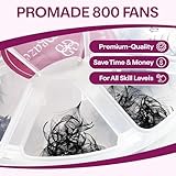 GLAMGAZE 800 Promade Fans 8-15mm Mixed Lengths - 5D to 16D, C CC D Curl, 0.05-0.07mm Thickness - Premade Lash Fans Volume Lash Extensions Loose Premade Fans Eyelash Extensions (12D-0.07-CC 8-15mm)