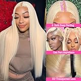 30 Inch 613 Lace Front Wig Human Hair Blonde 13X6 HD Transparent Lace Front Wigs Human Hair 180% Density Blonde Glueless Wigs Human Hair 613 HD Straight Lace Frontal Wigs Human Hair Pre Plucked