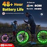 BLITZU Bike Wheel Lights, Bicycle Spoke Decorations Light for Night Riding, 2-Tire Pack 7 Colors in 1 Fun Bright Patterns, Disco LED Safety Strip Light, Bike Accessories for Kids, Boys, Girls, Adults