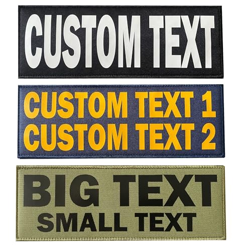 Custom Text Patch, Customizable Text Personalized Large Patch with Hook Loop Fastener