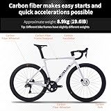 SAVADECK Carbon Siber Road Bike, 24 Speeds Shifting Road Bicycle with Shimano Ultegra Di2 8170 Groupset, Carbon Race Bike with Carbon Frame and Carbon Wheelset Disc Brake for Adult(Black,51cm)