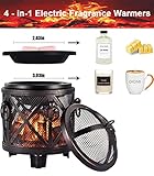 Dicimi Wax Melt Warmer,4-in-1 Electric Wax Melter,Oil Burner,Fireplace Wax Warmers, for Home Office Bedroom Aromatherapy Present and Decorations (Bronze, Fireplace Stove)