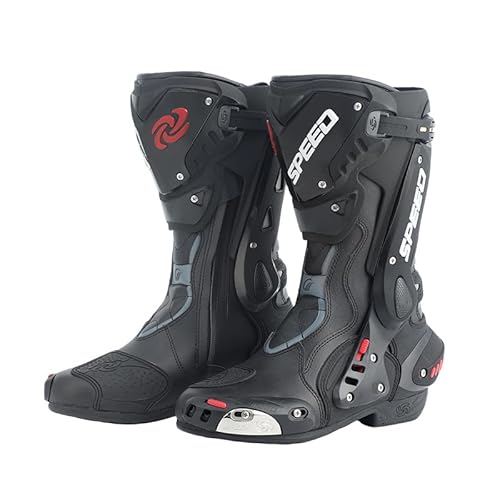 Riding Tribe Professional motorcycle boots, impact resistant, waterproof, multi joint protection, collision avoidance system (Black, Adult, Women, 9.5, Numeric, US Footwear Size System, Medium)