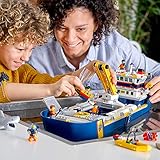 LEGO City Ocean Exploration Ship 60266, Toy Exploration Vessel, Mini Helicopter, Submarine, Shipwreck with Treasure, Lifeboat, Stingray, Shark, Plus 8 Minifigures (745 Pieces)