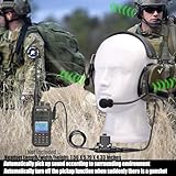 Retevis EHK007 Tactical Headset,Hunting & Shooting Earmuffs with Mic,Sound Amplification,Noise Reduction Walkie Talkie Headset,for RT68 H-777 RA89 RA79,Compatible with Baofeng UV-5R 5RM AR152(1 Pack)