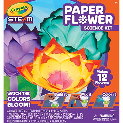 Crayola Paper Flower Science Kit, Color Changing Flowers, Gift for Kids Ages 7, 8, 9, 10