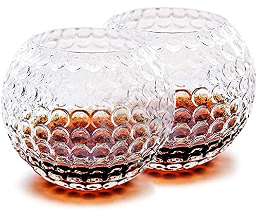 Golf Whiskey Glasses - Set of 2 - Unique, Handmade, Durable, and Fun Golf Drinking Accessories 10 Ounces Each and Handmade with Robust Packaging (2 Glasses, Not Personalized)