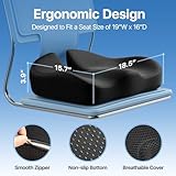 CJACSOC Seat Cushion, Extra Large Memory Foam Cushion for Office Chair Cushions, Ergonomic Cushions Pad Pillow for Pressure Relief Sciatica & Pain Relief for Long Sitting