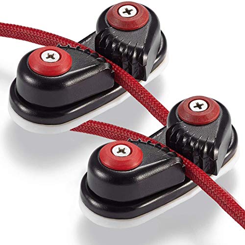 RANDDER Kayak Cam Cleat, Boat Canoe Sailing Boat Dinghy Aluminum Cam Cleats Fast Entry Kayak Cleats (Black-2 Pack)