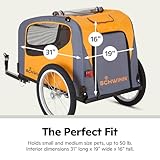 Schwinn 13-SC315 Rascal Bike Pet Trailer, For Small and Large Dogs, Lightweight, Tow with Bicycle, Up to 50 lbs. Small, Orange/Grey