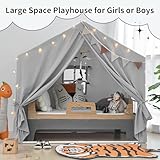 Kids Play Tent with Mat, Razee Large Playhouse Tent Indoor, Play House Kids Tent Castle Tent for Girls Boys, Play Cottage (Grey)