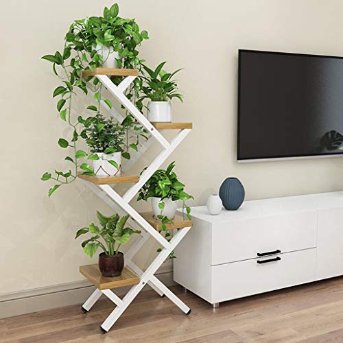 Living Room Flower Shelf Multi-Story Indoor Space Wrought Iron Balcony Fleshy Green Green Hanging Orchid Decorative Frame Economical Steel-Wood Structure Multi-Layer Design (D 100 * 40 * 25cm)