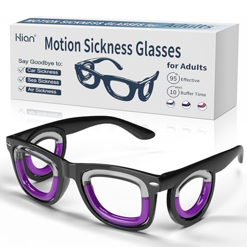 Hion Adult Anti- Motion Sickness Smart Glasses, Ultra-Light Portable Nausea Relief Liquid Glasses, Carsickness Airsickness Seasickness Glasses, Travel/Cruise Essentials