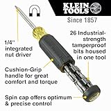 Klein Tools 32307 Multi-bit Tamperproof Screwdriver, 27-in-1 Tool with Torx, Hex, Torq and Spanner Bits with 1/4-Inch Nut Driver