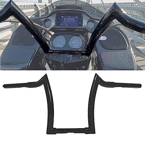 1 1/4" Black Ape Hanger Handlebar Compatible for Harley 883 1200 Sportster XL Softail FLST FXST Dyna, Road King 1994-2023, Road Glide 1998-2013 Motorcycle 12 inch Rise