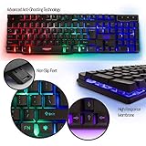 Gaming Keyboard and Mouse and Mouse pad and Gaming Headset, Wired LED RGB Backlight Bundle for PC Gamers and Xbox and PS4 Users - 4 in 1 Edition Hornet RX-250