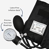 HCS Extra Large Blood Pressure Cuff Manual - Aneroid Sphygmomanometer, X Large Adult - Medical, Home, Elderly Care - BP Cuff Manual - XL Blood Pressure Cuff Arm Monitor w/Carrying Case